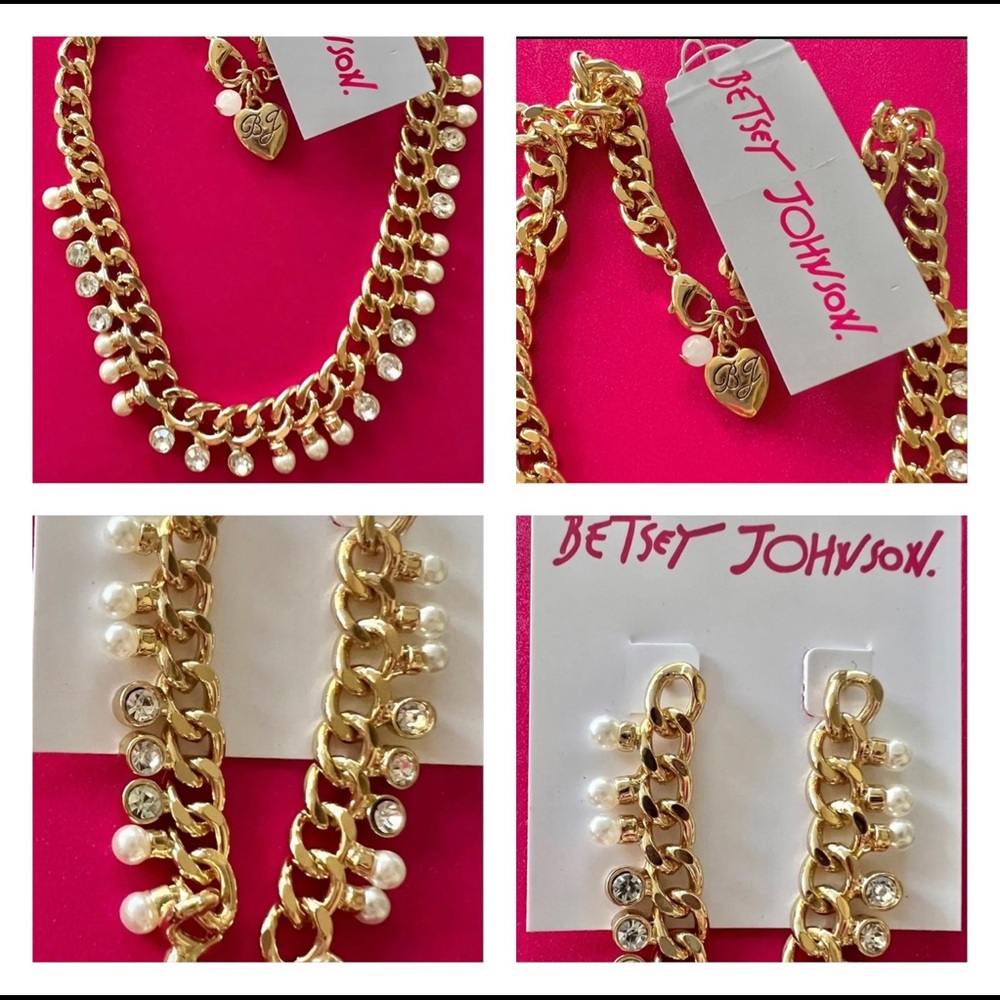 Betsey Johnson Betseyton Pearl and rhinestone necklace